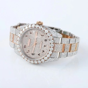 Montre-bracelet de luxe pour hommes faite à la main automatique avec clarté VVS testeur de diamants de bijoux Hip Hop personnalisé Moissanite - Product Image 3