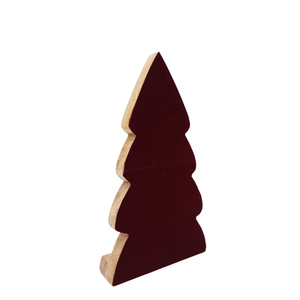 Árbol X Mas de madera moderno con 1 adorno de árbol de Navidad de color negro y natural de terciopelo lateral para decoración de festivales - Product Image 1