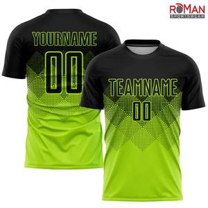 เสื้อฟุตบอล 100% โพลีเอสเตอร์ ย้อมสีเสื้อผ้า ระบายอากาศได้ดี โลโก้ด้านหน้า ปรับแต่งชื่อทีมได้ - Product Image 5