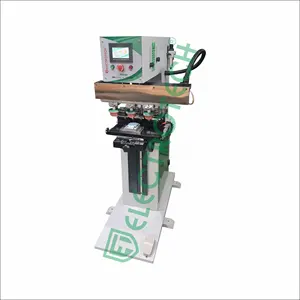 Impresora de almohadilla neumática de tres colores, máquina de impresión de almohadilla de taza de tinta sellada con movimiento de tampón de lanzadera Servo para contenedores de plástico