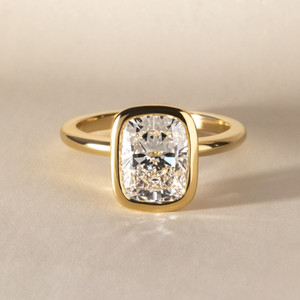 IGI Certified Sustainable Lab Created Bridal <b>Ring</b> 3 Carat Elongated Cushion Lab Grown Diamond <b>Solitaire</b> Engagement <b>Ring</b> 14K Gold - Product Image 1