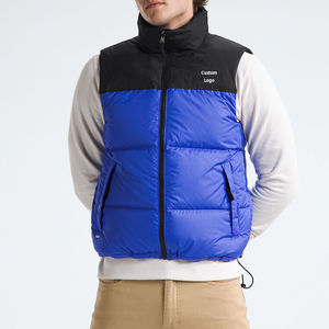 แจ็กเก็ตขนเป็ดแบบมีซิปสำหรับผู้ชายแจ็กเก็ตขนเป็ดแขนกุดผ้าโพลีเอสเตอร์กันลมกันลมสำหรับฤดูหนาว - Product Image 1