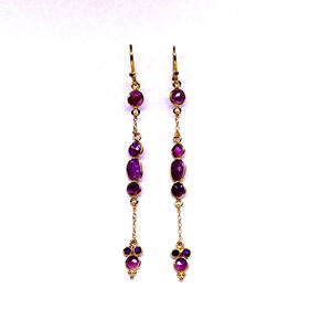 Pendiente colgante en forma de flor chapado en oro de Plata de Ley 925 para mujer, ropa de fiesta, joyería de piedras preciosas de turmalina múltiple, bodas - Product Image 1