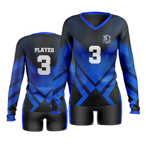 Vêtements personnalisés de volleyball à séchage rapide en maille respirante à manches longues Ensemble de vêtements de sport élégant à impression numérique par transfert de chaleur - Product Image 6