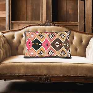 Cojín con Estampado Kilim Bohemio - Cojín Kilim Turco Vintage, 8"x8" - 20x20 cm - Product Image 4