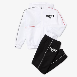 Chándal de tela suave al tacto para niños Traje de algodón-poliéster-Spandex con Conjunto de camiseta de lana de tela de rizo para niños - Product Image 5