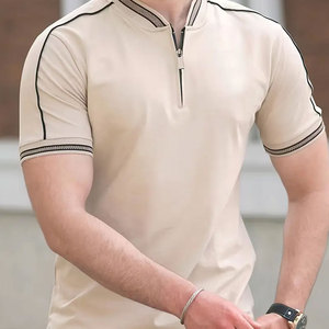 Polo de Algodón con Spandex de Color Liso, Polo Cómodo para Hombre para Deportes y Uso Casual - Product Image 5