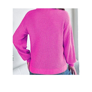 Jersey informal elástico suave de manga larga con cuello cuadrado elegante para mujer, suéter de punto cálido y cómodo para Primavera e Invierno - Product Image 2