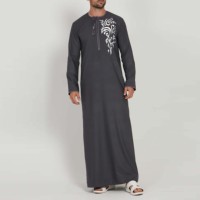 Nouveauté 2026 : Thobe/Jubba arabe grande taille pour homme, d'inspiration ethnique, 100% coton uni, respirant, séchage rapide, style urbain