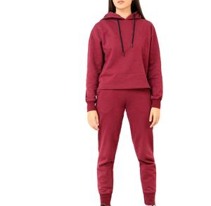 Chándal de invierno de talla grande para mujer transpirable 100% algodón poliéster ligero pantalones de chándal con capucha frontal último diseño impreso - Product Image 2