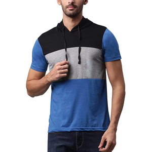 Camiseta con capucha para hombre, tela de estambre de poliéster/algodón, secado rápido, transpirable, ligera, informal, deportiva, para correr, talla europea - Product Image 1