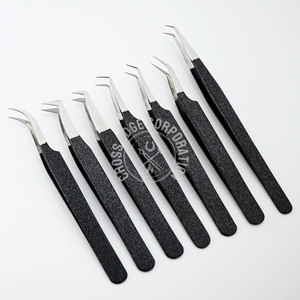 Kit de pinces à cils en acier inoxydable russe de haute qualité Extensions de cils à pointe fine Boot Volume Lashes Beauty Tool - Product Image 1