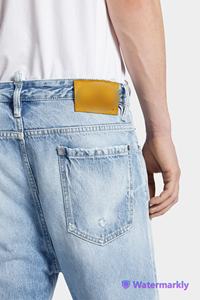 Pantalones vaqueros de algodón 100% lavados con ácido para hombre, transpirables, lavables, ecológicos, con botones de cremalleras para primavera, verano, invierno - Product Image 5