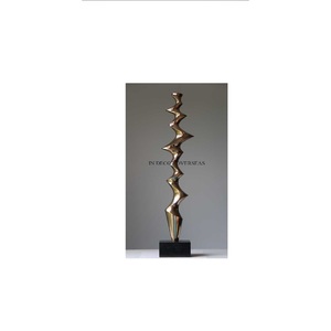 Vente en gros de sculpture unique en métal de haute qualité plaqué or avec revêtement en poudre de couleur noire - Product Image 1