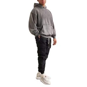 Sweat à capuche surdimensionné en coton 100% délavé à l'acide de haute qualité pour hommes broderie en détresse avec logo personnalisé sweat à capuche - Product Image 6