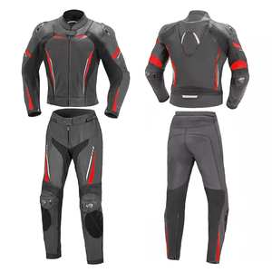 Combinaison de moto 2 pièces en cuir de vachette imprimé avec logos personnalisés pour adultes Plus Size Feature Men's Racing Biker Clothing - Product Image 1