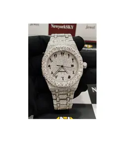 41 mm High Demand Luxury Designed D Color VVS Moissanite Iced Out Watch for Unisex from Indian Supplier at Bulk Order Best Price