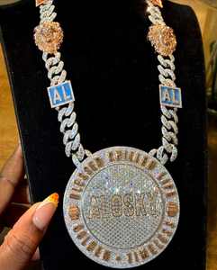 Pendentif 3D en diamants Moissanite VVS personnalisés en gros, en argent 925, bijoux fins, rhodié, certifié GIA, pour collier à maillons cubains - Product Image 4