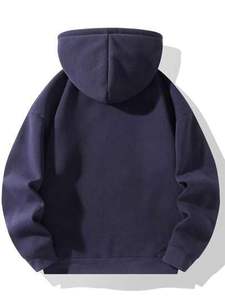 เสื้อฮู้ดดี้แบบยูนิเซ็กซ์ ย้อมสีผ้าฝ้าย คอซิปครึ่งตัว พร้อมโลโก้ปัก ผ้าฟลีซทนทาน สำหรับใส่ในชีวิตประจำวันช่วงฤดูใบไม้ร่วง คุณภาพสูง - Product Image 4