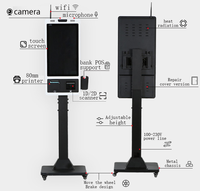 Kiosco de Autoservicio POS DY de 32 Pulgadas con NFC, CPU Intel I5, Garantía de 3 Años, Impresora Térmica de Recibos de 80 mm, Sistema Operativo Windows/Android