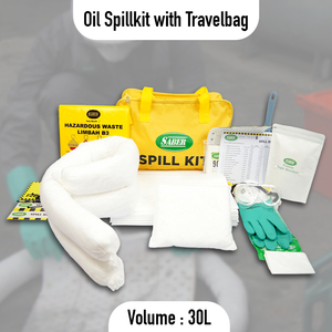 Kit para Derrames de Petróleo de 30 Litros con Bolsa de Transporte – Kit Absorbente Móvil para Respuesta a Derrames de Petróleo para Operaciones en Campo - Product Image 2