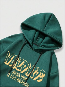Impresión bordado ropa de calle personalizada hombre Hoodi Basics algodón mezclado algodón 350 Gsm doble gorra Sudadera con capucha transpirable personalizado - Product Image 3