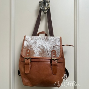 Mochila de piel de vaca Mochila de estilo occidental elegante Mochilas escolares Unisex 2 en 1 Bolsas de usos múltiples Producto a granel al por mayor - Product Image 1