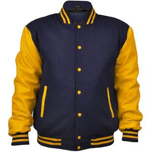 Blouson universitaire de baseball en gros pour hommes, personnalisable en usine, unisexe, en cuir peigné, couleurs personnalisées, logo, service OEM, hiver, lettres brodées - Product Image 1