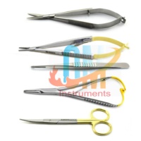 Ensemble d'instruments microchirurgicaux Castroviejo comprenant des ciseaux, un porte-aiguille droit, des pinces à ligature CVD, des instruments dentaires et oculaires |   OldMed
