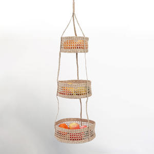 Panier en paille de mer pour le rangement des fruits et légumes, organisateur en herbe de mer naturelle, paniers suspendus - Product Image 3