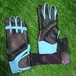 100% gants de frappeur de baseball doux professionnels en cuir véritable noir bébé bleu rose vif longue manchette conception ambidextre - Product Image 1