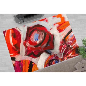Alfombra con Diseño de Rosas Abstractas: Decoración Moderna para el Hogar, Alfombra Impresa, Alfombra de Chenilla - Product Image 3