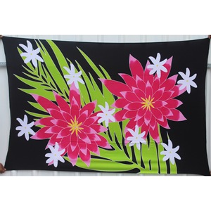 Sarongs hawaïens peints à la main en rayonne de qualité supérieure, paréo, vente en gros personnalisée, vêtements de plage, couverture, îles du Pacifique, HPMU012-02-180 - Product Image 1
