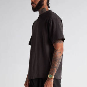 เสื้อยืดโอเวอร์ไซส์สำหรับผู้ชายเสื้อเชิ้ตผ้าฝ้ายลายกราฟิกฟอกสีเสื้อยืดลำลองทรงหลวม - Product Image 2