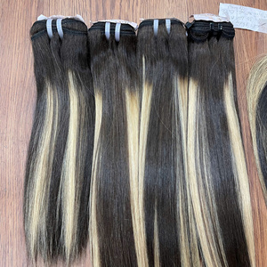 Extensions de cheveux humains vierges Remy vietnamiens Thanhan Premium de 22 pouces, tissage double machine piano mixte, cheveux raides de haute qualité - Product Image 1