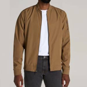 Veste de pluie d'extérieur d'hiver de style de rue pour hommes avec fermeture éclair complète matériau en satin respirant Logo personnalisé Design Patchwork - Product Image 1