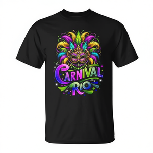 T-Shirt Souvenir di Rio, Brasile, per Costume di Carnevale, Abbigliamento Promozionale per Festival Mardi Gras - Product Image 2