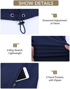 เสื้อกั๊กสำหรับวิ่งของผู้หญิงผ้านิ่มสีฟ้ากันน้ำระบายอากาศได้ดีสำหรับผู้ใหญ่ปกตั้งมีซิปปิดโลโก้ - Product Image 4