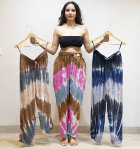 ชุดเดรสกางเกงย้อมผ้าเรยอนสำหรับผู้หญิงทันสมัยใส่สบายมีกระเป๋าระบายอากาศได้ดีและเหมาะสำหรับหน้าร้อน - Product Image 4