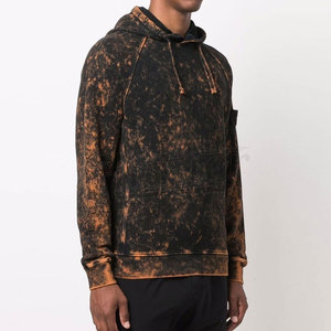 100% Cotton Men's Clothing Vintage Black Acid Wash Hoodies Men Oversized Hip Hop Sweatshirts Casual Pullover Hoodie - Product Image 2