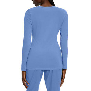 Chemisier médical pour femme de haute qualité, manches longues, en jersey tricoté Spandex/Polyester, pour usage hospitalier, couleurs et logo personnalisables, sans coutures - Product Image 3