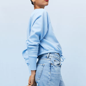 Custom High Quality <b>Sweatshirt</b> <b>Women</b> Girls Casual <b>Long</b> Sleeve Short <b>Sweatshirt</b> Top Blouse Sweats - Product Image 1