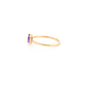 Nuevo anillo delicado de corte ovalado de amatista Natural 100% de moda, joyería de oro amarillo sólido de 18K, anillo clásico hecho a mano para bodas - Product Image 6