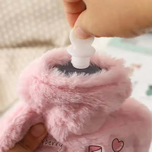Bouteille d'eau chaude luxueuse en peluche avec alimentation électrique, style animal mignon, portable, pour un confort thermique optimal - Product Image 5