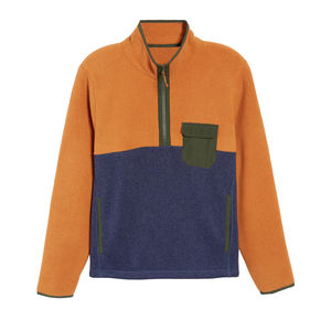 Pull à demi-fermeture éclair en coton 1/4 pour hommes chandails en polaire tricotée respirante pour hommes vente en gros OEM pull décontracté avec fermeture éclair - Product Image 1