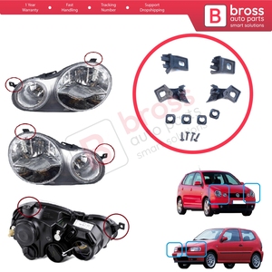 BHL508 + ที่ยึดไฟหน้า BHL509ชุดแท็บซ่อมด้านซ้ายขวาสำหรับ MK4โปโล MK3 6N 9N 6Q0998226 1994-2008 6Q0998225 - Product Image 5