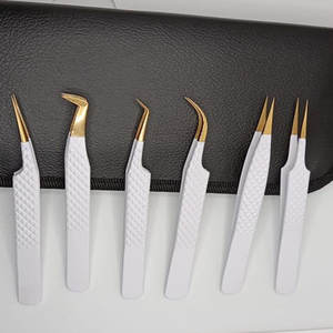 Custom Volume Stainless Steel Eyelash Extension <b>Applicator</b> Tweezers Pointed Tip Private <b>Label</b> for Eyebrow & Eyelash - Product Image 3