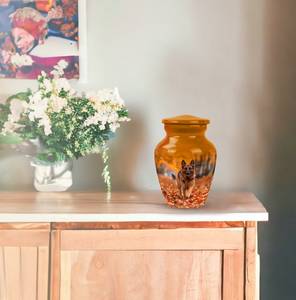 Urne pour chien Berger allemand pour cendres Cendres de crémation Décoratif Moderne Funérailles Fidèle Compagnon Urne Amoureux des animaux de compagnie - Product Image 2