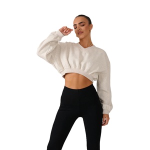 Sudadera de Mujer con Cuello Redondo, Corte Ajustado, Informal, Otoño Invierno, 100% Algodón Ecológico, Manga Larga, Color Sólido - Product Image 6