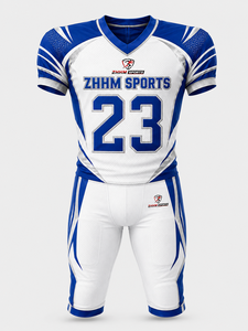 Custom American Football Jersey Set V <b>Neck</b> Sports Uniform Short Sleeve Teamwear With <b>Padded</b> Shorts - Product Image 4